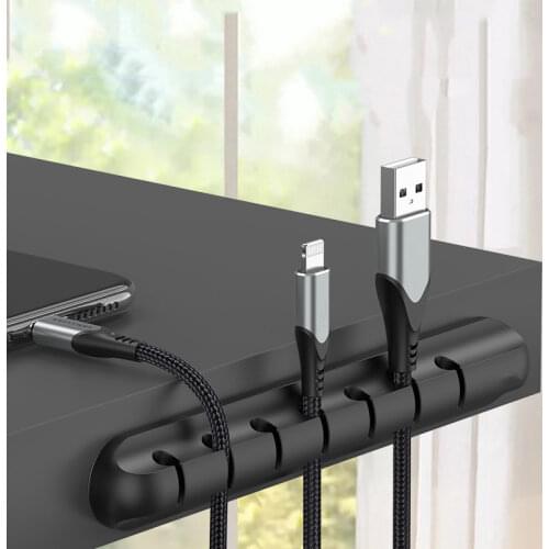 Desk Cable Organizer Silicone USB Cable Winder Desktop Car Management Clips for Data Headphone Earphone Mouse Wire Organizer