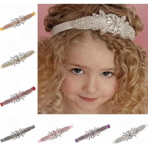 Yundfly New Girls Crystal Rhinestone Flower Headband Crown Party Headwear Wedding Jewelry Head Accessories Photography Props