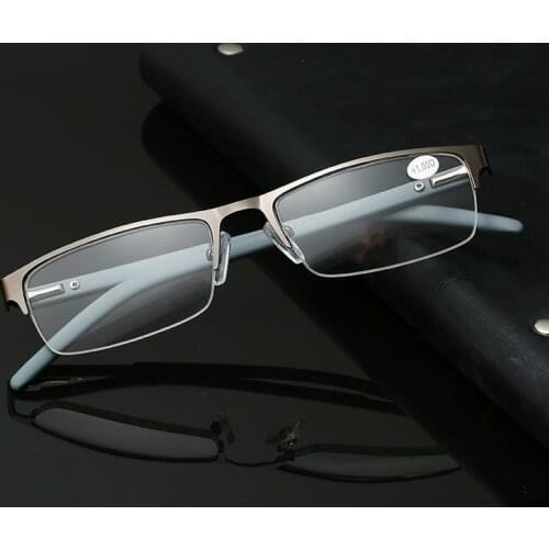 Men Women Aluminum Metal Rimless Reading Glasses Clear Mirror Goggles Business Frameless Reading Glasses Diopter +1.0 To +4.0