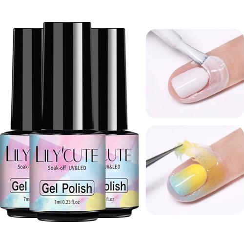 LILYCUTE 7ml Peel Off Latex Anti-freezing Cuticle Nail Skin Protector Top Base Matte Coat Odor-Free Nail Polish Nail Art Latex