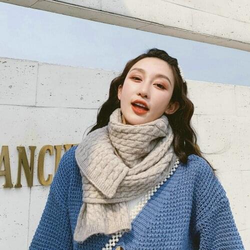 Wool warm scarf Korean version of versatile knitted linen bib for women designer scarf cotton scarf women women scarves