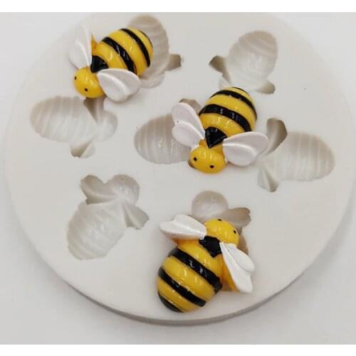 Minsunbak Little Bee Silicone Mold Fondant Mold DIY Cake Decorating Tool Chocolate Gumpaste Mould Sugar Craft Tool