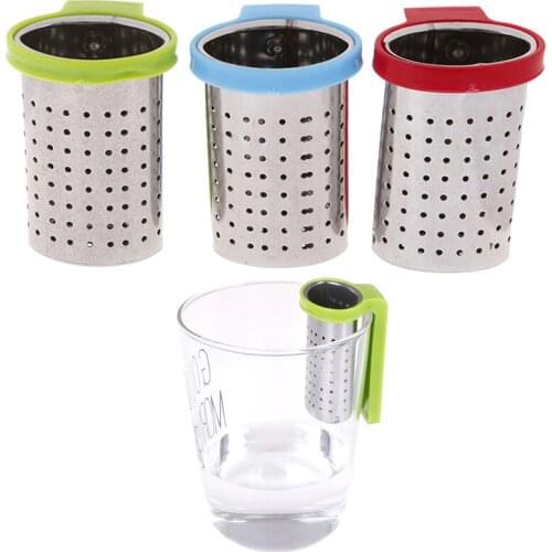 Tea Infuser Loose Tea Leaf Infuser Strainer Herbal Spice Filter Drinkware Stainless Steel Tea Accessories With Handle Hanger
