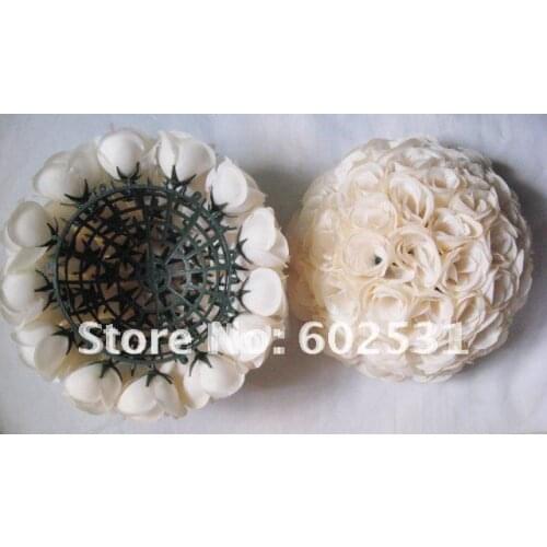 SPR 25cm plastic center beige wedding kissing ball,wedding holiday decoration,celebration flower decoration