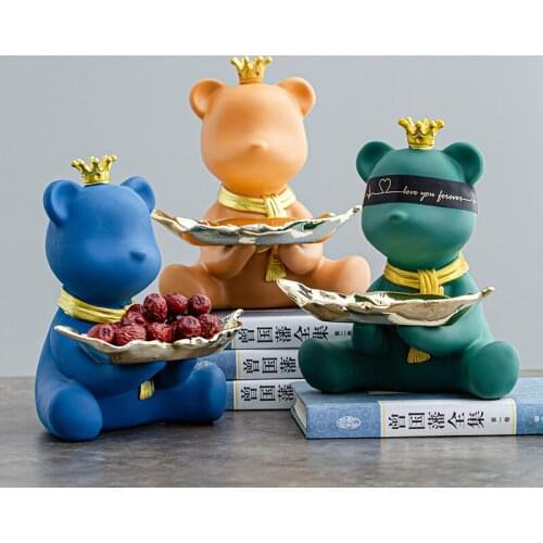 Bear statue home decor Figurine Storage Box Home Decoration Ornamental Resin Art Sculpture Figurines Home Decor Decorative