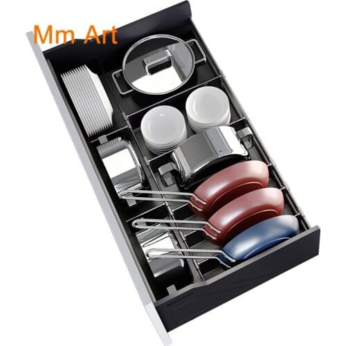 Cabinet Drawer Storage Kitchen Cabinet Built-in Dish Rack Aluminum Alloy