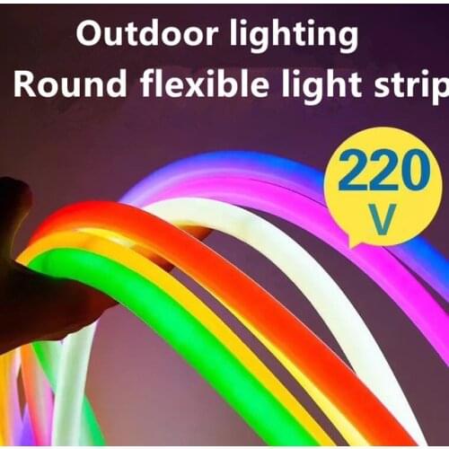 220V 230V led neon strip light with 2835 tape waterproof ip65 ip67 with power plug RGB warm white blue green red pink