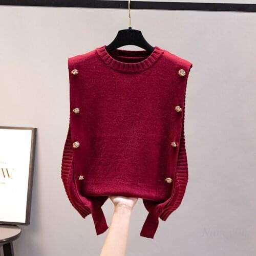 Sweater Vest Womens Clothing Spring and Autumn Outer Wear New Knitwear Loose Casual All-Match Lady Tops Knitwear Nancylim
