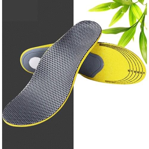 USHINE EU35-46 Could Be Cutting Breathable Shock Absorption Sports Massage Bamboo charcoal Arch Correction Sneakers Insoles