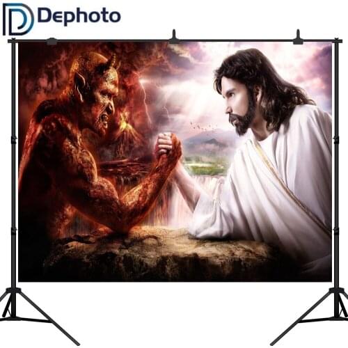 Dephoto God and Devil Photo Background Theme Custom Vinyl Photography Backdrop Studio Shoot Props