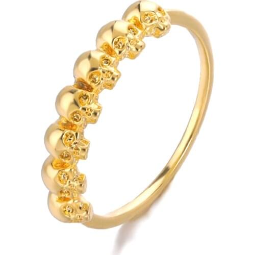 Vintage Punk Skeleton Skulls Ring For Women Men Female Girls Cool fashion Gold Fashion Rings Boho Chic Jewelry Birthday Gift