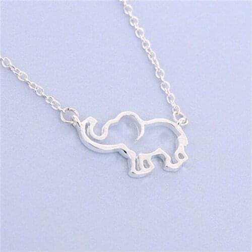 10pcs New Fashion Cute Hollow Animal Necklace Jewelry Origami Elephant Necklace Lucky Elephant Pendant Necklace Gift For Friends