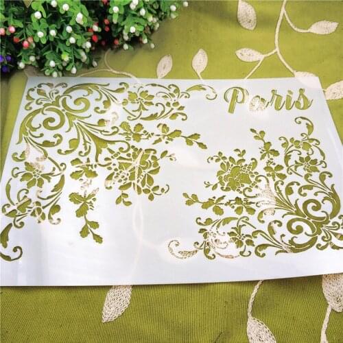 21*29.5 Diagonal flower scrapbook stencils spray plastic mold shield DIY cake hollow Embellishment printing lace ruler Easter