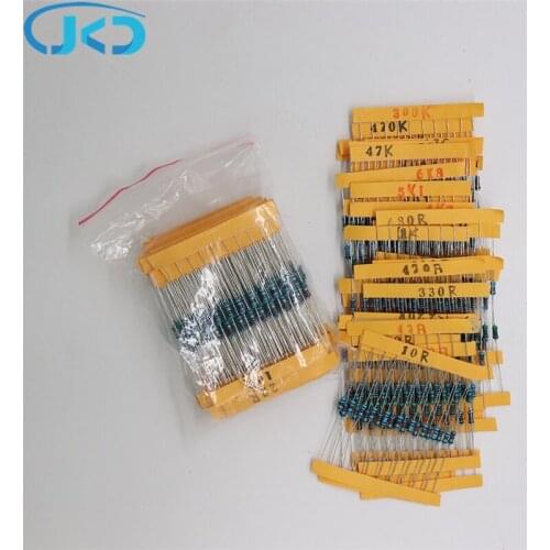 300Pcs 10 -1M Ohm 1/4w Resistance 1% Metal Film Resistor Assortment Kit Set 30Kinds*10pcs=300PCS