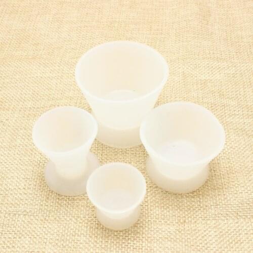 4Pcs/Set Dental Lab Silicone Mixing Cup Self-solidifying Cups Dentist Tools Dental Medical Instrument Rubber Mixing Bowl