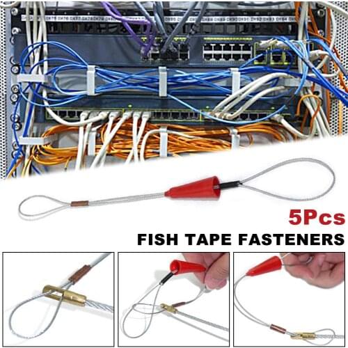 5Pcs Electrician Push Pullers Duct Red Wire Traction Fish Tape Fastener Tool for Electrical Fish Tape Cable Puller