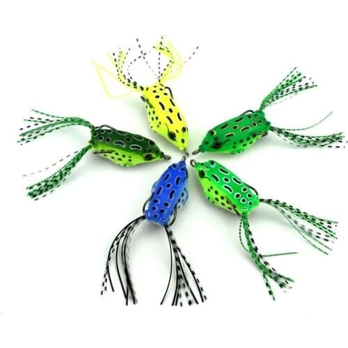 5pcs New Soft Plastic Fishing Frog Lure with Sharp Hook Topwater Wobbler Fishing Lure Pesca Soft Tackle