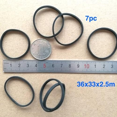 6pcs 36mmx33x2.5mm rubber ring sleeve wheel damping sleeve for cassette deck tape recorder audio player micro stereo