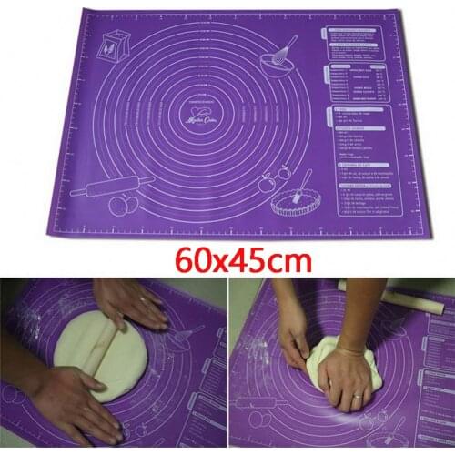 60x45cm Extra Large Silicone Pad Sheet Baking Mat With Measurements for Rolling Pizza Dough Non-Stick Maker Holder Kitchen Tools