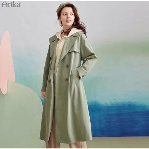 Artka Women's Double Breasted Trench Coats