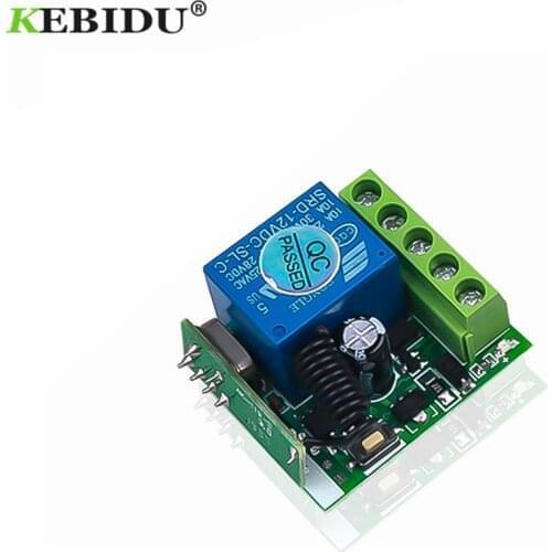 Kebidu DC 12V 433 Mhz wireless remote control switch relay 1CH 433Mhz receiver module for learning code remote transmitter