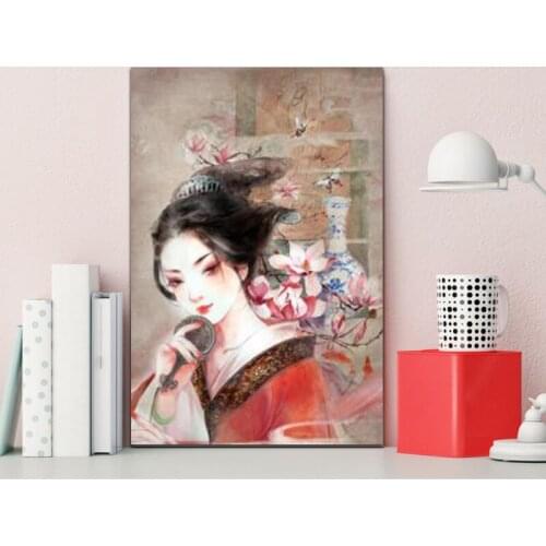 DIY colorings pictures by numbers withThe ancient womens picture drawing Relief painting by numbers framed Home