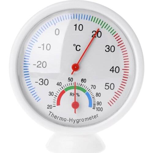 Indoor Outdoor Thermometer Humidity Meter Clock-shaped Temperature Hygrometer 10% - 90% RH -30 ~ 50 °C