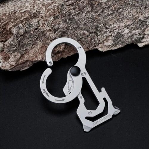 Creative Multi Function Self Defense Outdoor Survival EDC Tool Key Chain Glass Breaker Hex Wrench Bottle Opener Screwdriver