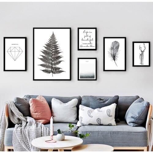 Room Bedroom Modular Pictures Home Decor Deer Feather s Landscape Painting Wall Art Canvas Prints Fashion Baby Kids