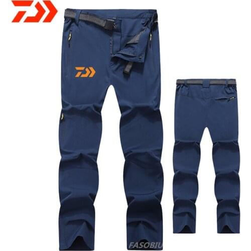 Daiwa Outdoor Quick-Dry Pants Mens Summer Thin Fishing Trousers Mens Cycling Pants Large Size Stretch Hiking Fishing Pants