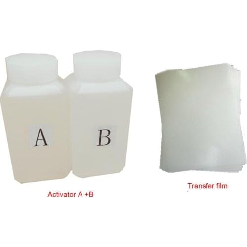 DIY Testing Kit Activator A100ml, B 100ml, A4 Blank Film 10PCS, water transfer printing hydrographics film