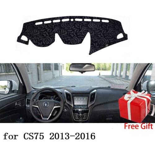 Latest Rose Pattern Non-slip Car Dashboard Cover Dash Mat Pad DashMat ANti-UV Car Sticker for changan CS75 2013-2017 Car Styling