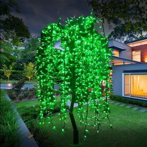 New 1.8M/6ft Height Rainproof LED Artificial Willow Weeping Tree Light 960pcs LED Bulbs 110/220VAC fairy garden decor