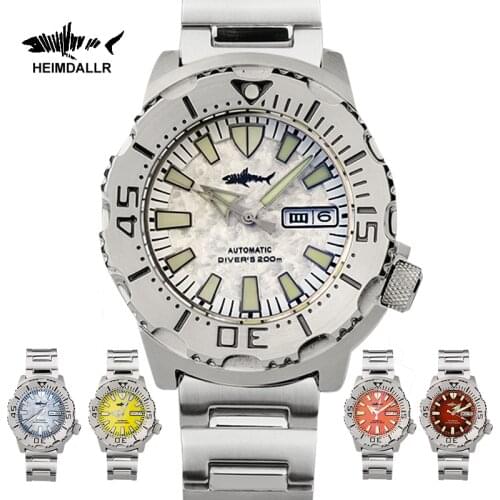 Heimdallr New Upgrade Monster V2 Automatic Self-Wind Mechanical Watch Sapphire C3 Luminous Stainless Diver Watches For Men