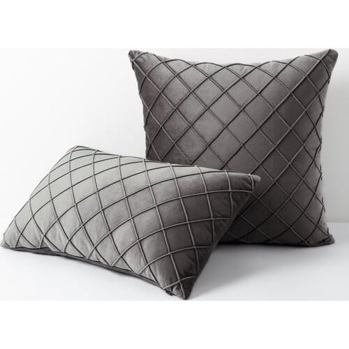 Home luxury waist pillows case , compression bar, rhombic bedside cushion cover, rhombic lattice velvet pillow cover