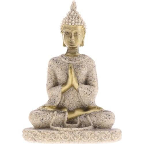 MagiDeal The Hue Sandstone Meditation Buddha Statue Sculpture Handmade Figurine Meditation Miniatures Ornament Statue Home D#3