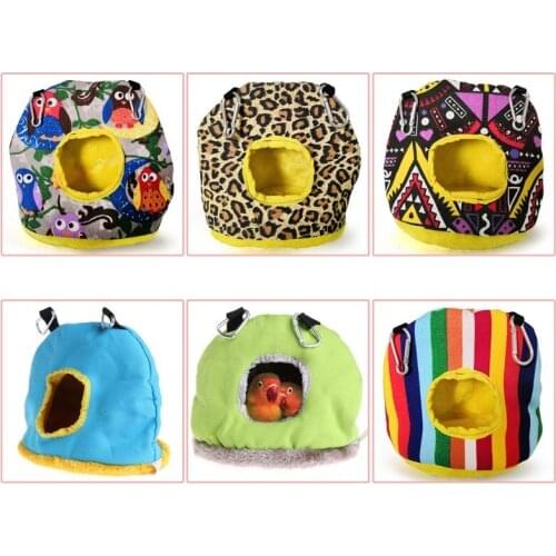 Pet Bird Parrot Warm Hammock Cage Hut Tent Bed Hanging Cave Round Comfortable Bird House Decoration Budgerigar Cotton Nest