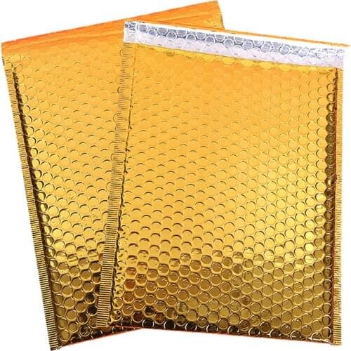 Packaging Shipping Bubble Mailers Gold Self Seal Padded Envelopes Bag Bubble Mailing Bags Gift Wrapping Storage 10pcs 23*29cm