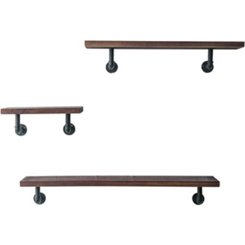 Vintage wood wall shelves antique TV backgroud iron wood wall shelves home organization and storage organizer shelves for wall