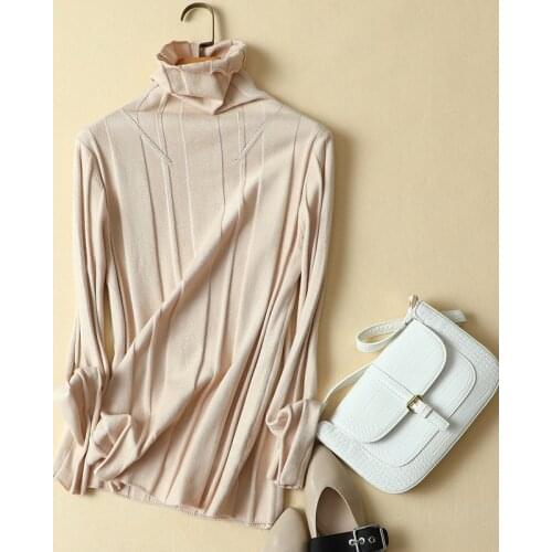 Turtleneck Women Sweater Solid Slim Elastic Winter Autumn New Office Lady Elegant Pulls Outwear Coat Tops