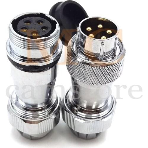 WS20 5pin Docking Male To Female Aviation Connector Waterproof IP67 Metal Screw Connector AC DC signal LED Industrial Equipment