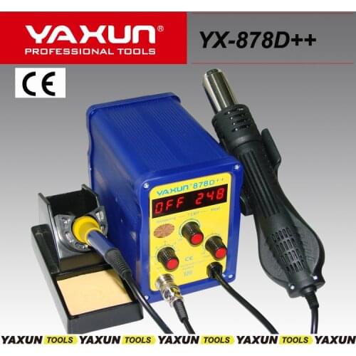 YAXUN 878D++ 2 in 1 SMD hot air and soldering station 220v / 110v BGA rework station Automatic rework station