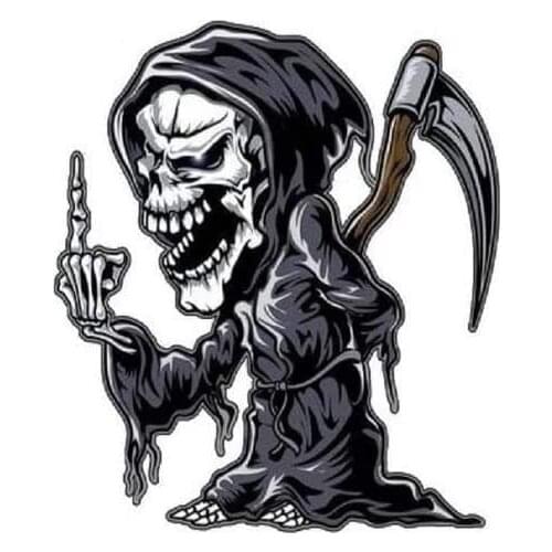 Reaper with Middle Finger Sticker Funny CAR