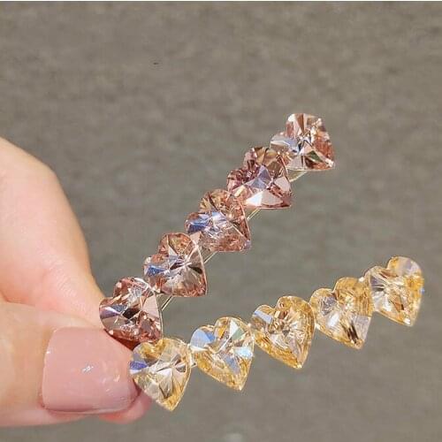 Cute lovely rhienstone crystal heart hairclips hairgrips barrettes hair clips grips headwear hair accessories