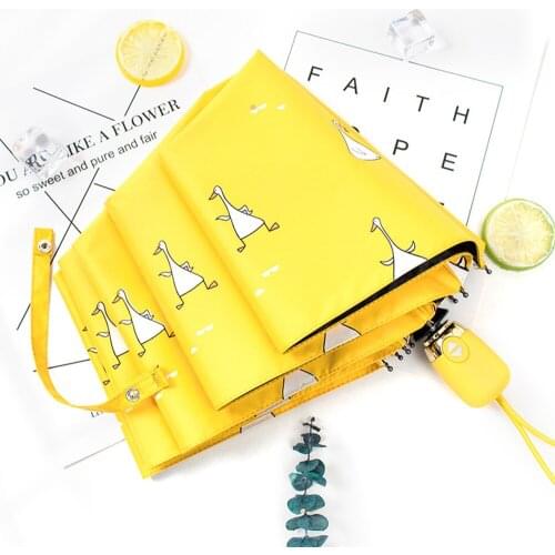 Portable Travel UV Clear Umbrella Windproof Three-Layer Thickened Foldable Automatic Sun Umbrella Female Parasol UV Sun Umbrella