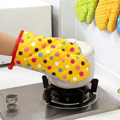 1Pc Thermal Insulated Heat Resistant Oven Mitt Thickened Glove Kitchen Bake Tool Non-slip high temperature anti hot Gloves