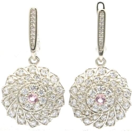 25x20mm Multi Color Created Garnet Peridot Citrine Tanzanite CZ Gift For Ladies Silver Earrings Daily Wear