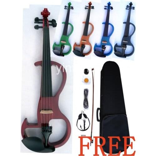 5 string yInfente electric violin 4/4 natural lumber shell + bow knot cable + # ev20 rosin free of charge