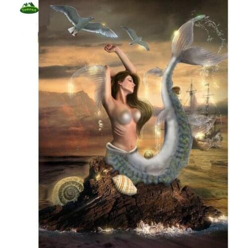 Mermaid Diamond Embroidery Fantasy Pictures of Diamonds Diy 5d Diamond Painting Home Decorations Mosaic Kit Diy Foamiran Craft