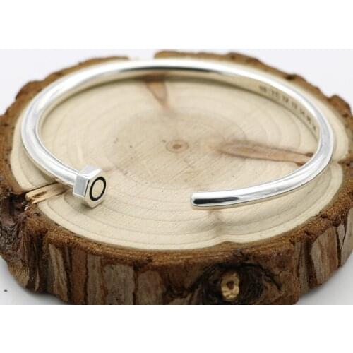 100% S925 man woman bracelet retro personality simple jewelry rivet opening a lifetime bracelet to send a gift of love